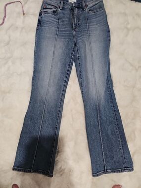 Pistola High Rise Straight Leg Jeans Center Seam Premium Denim Light Wash